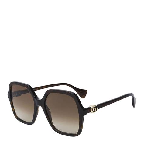 women's brown havana/gold gucci sunglasses 56mm|Gucci aviator sunglasses on sale.